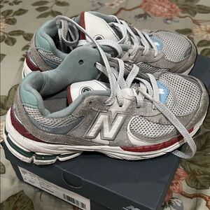 New Balance Kids' Sneakers in Gray, Red, and Teal